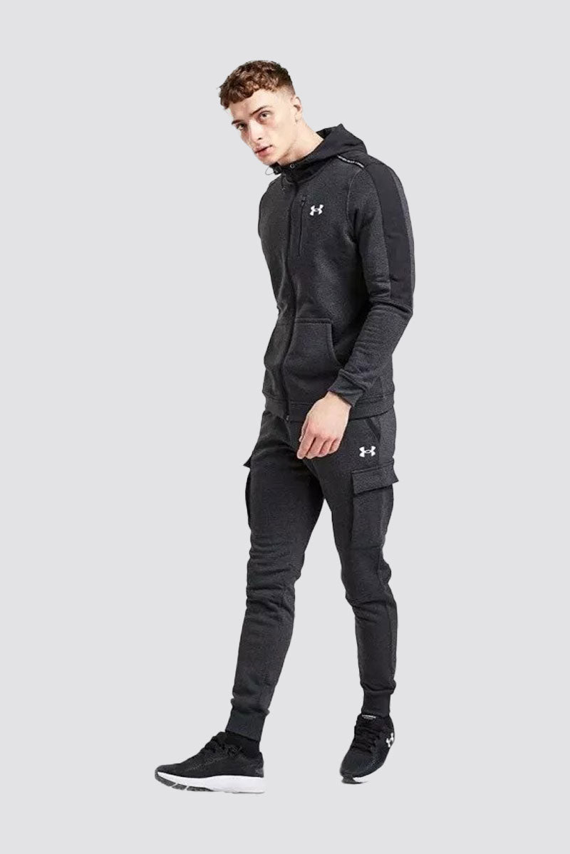 Under Armour Men’s UA Threadborne Tracksuit Full Zipped Fresh Black Charcoal