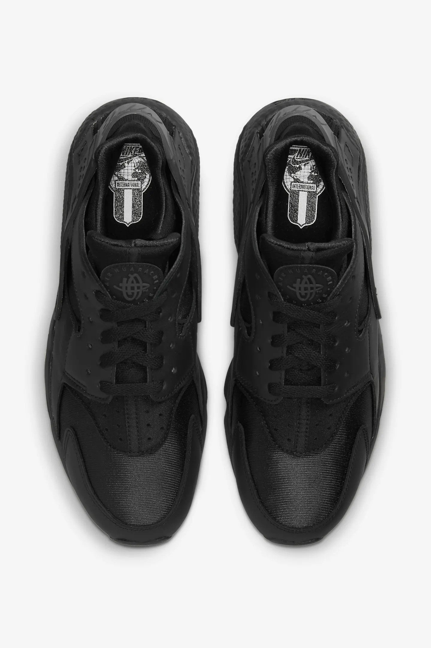 Nike Air Huarache Mens  Triple Black Shoes Sneakers Runners Trainers