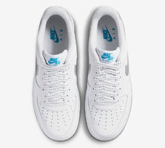 Nike Trainers Mens Air Force 1 07 Low Swoosh Shoes White Laser Blue