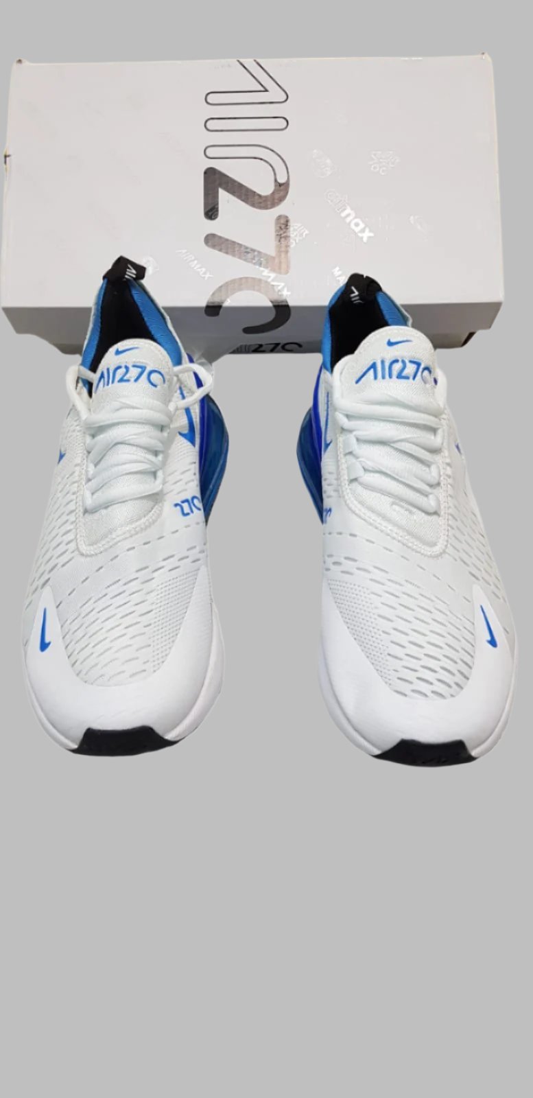 Nike Air Max 270 Mens US 9-13 White Blue Athletic Running Shoes