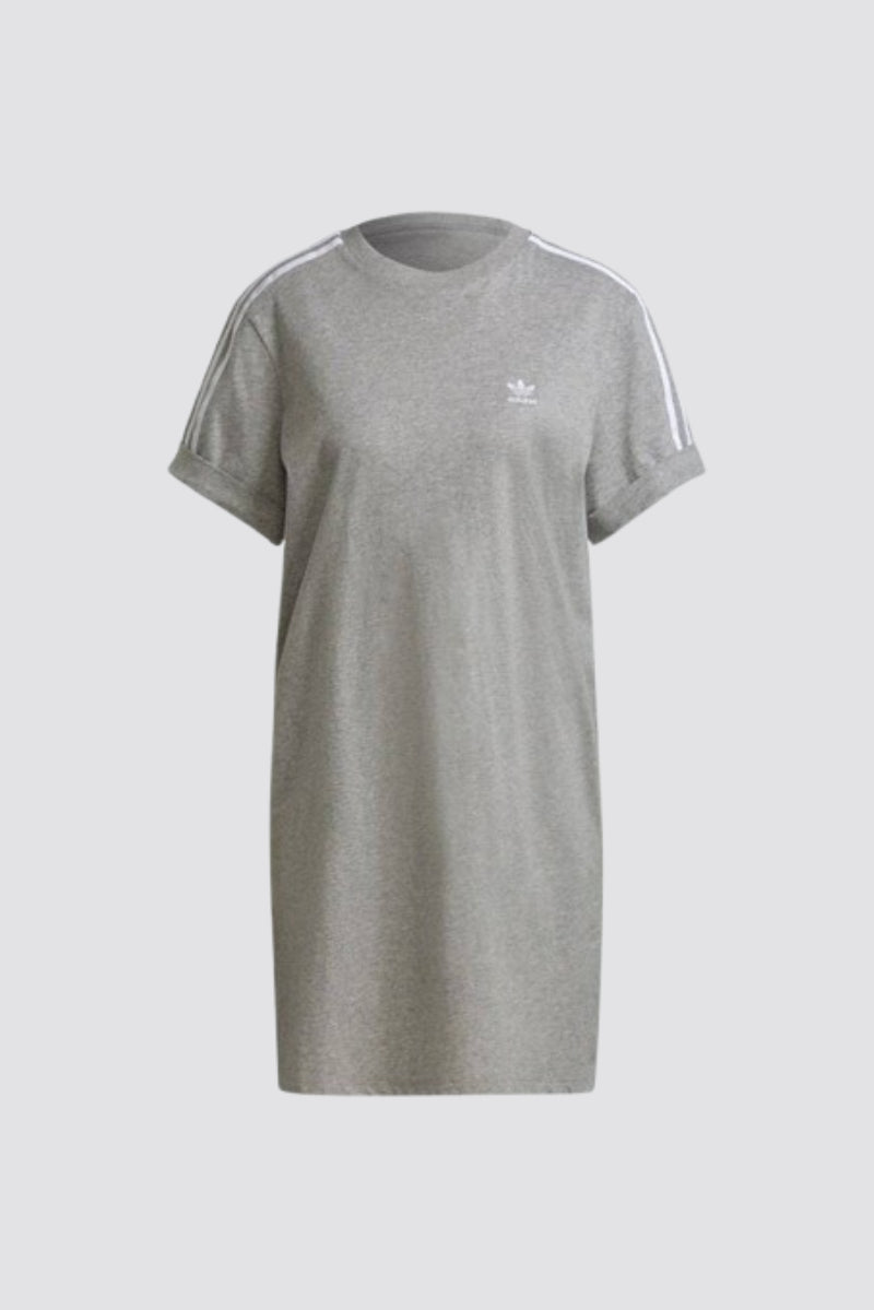 Adidas Originals Adicolor Classics Roll-Up Sleeve Tee Dress Grey Size