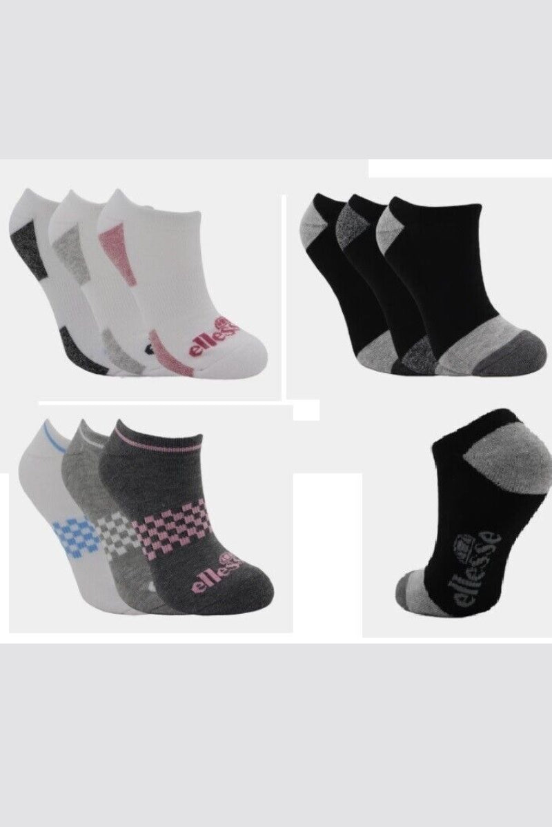 Ellesse 3 Pack Trainer Socks Women's Low Cut UK 4-8 EUR 37-42