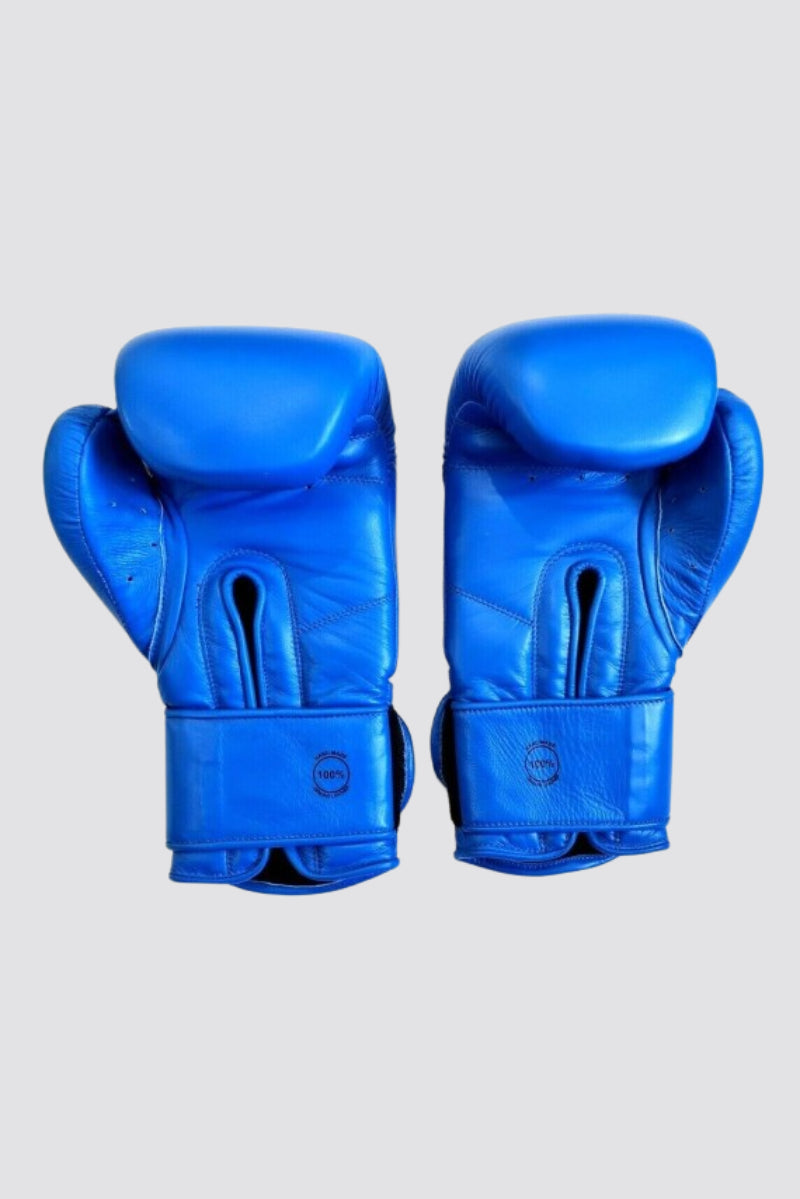 Leather Boxing Gloves Professional MMA Sparring Punch Bag Training Fight Blue