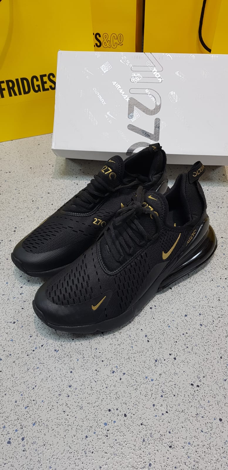 Nike Air Max 270 Black and Gold