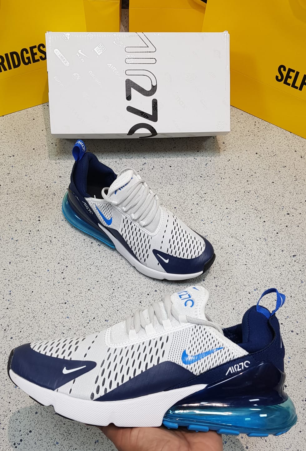 NEW Nike Air Max 270 Black Photo Blue