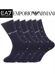 Emporio Armani Mens Designer Cotton Socks Pack Of 3 Pairs, Tin Box Gift Pack