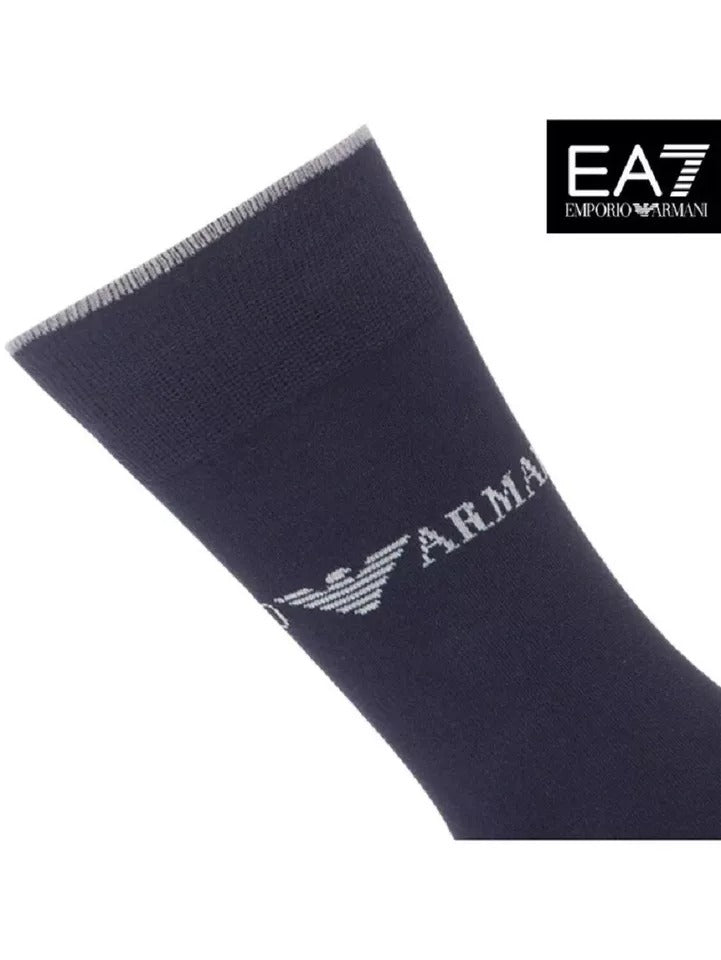 Emporio Armani Mens Designer Cotton Socks Pack Of 3 Pairs, Tin Box Gift Pack