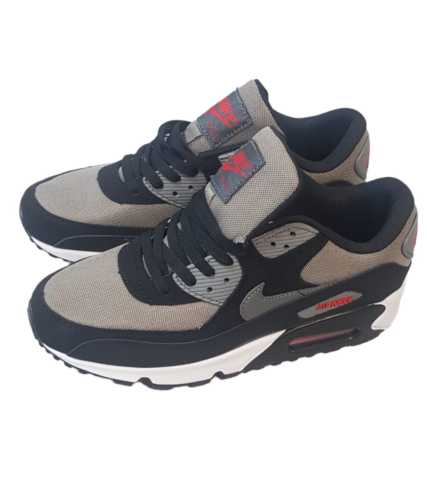 New Nike Air Max 90 Grey Black Red