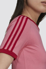 Adidas 3 Stripe Adicolor Classics Collegiate Tight T-shirt Pink Ivory