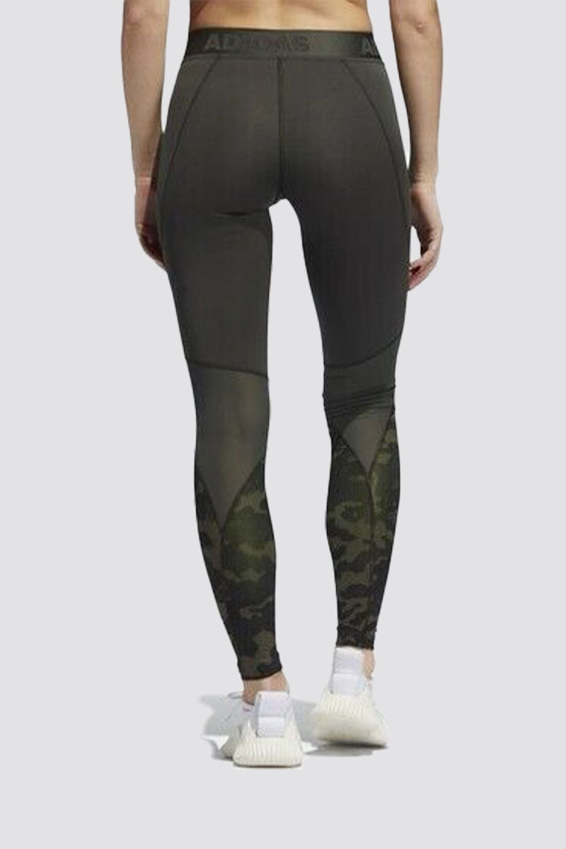 Adidas Alphaskin Camoflage Leggings - Tights Khaki