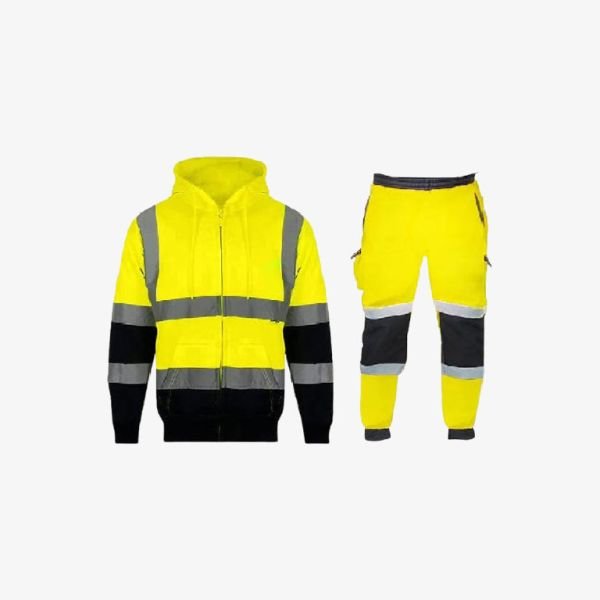 Hi Vis High Visibility Zip Hoodie Tracksuit