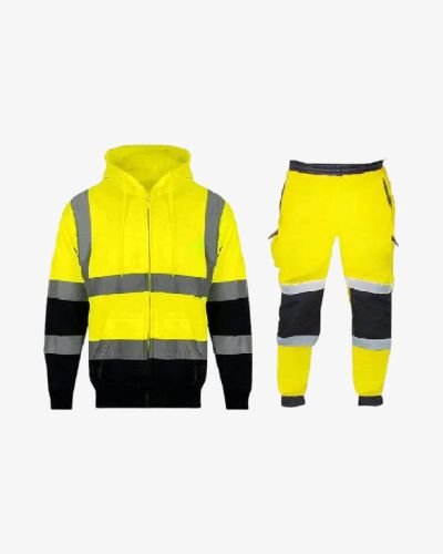 Hi Vis High Visibility Zip Hoodie Tracksuit