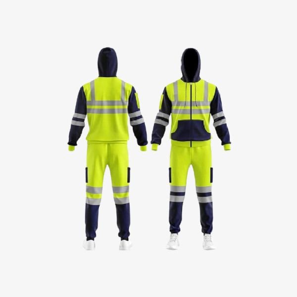 Hi Viz High Zipper Visibility Safety Work Wear Tracksuit