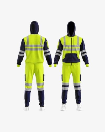 Hi Viz High Zipper Visibility Safety Work Wear Tracksuit