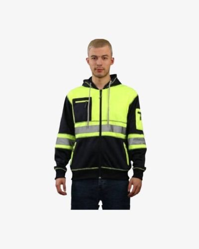 New Ak 5 Zips Hi Vis Zipper Hoodie – Green