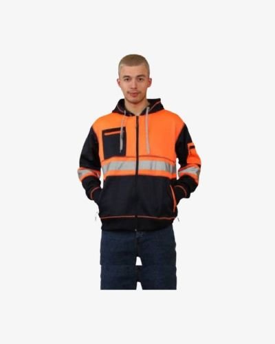 New Ak Exclusive 5 Zips Hi Vis Zipper Hoodie – Orange
