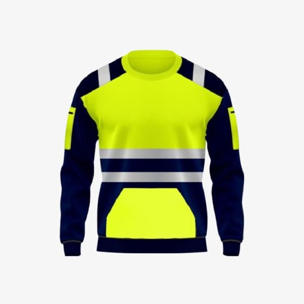 Hi Viz Crew Neck Jumper Fleece Safety Sweatshirt – Green