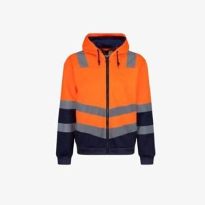 Regatta Hi-vis Zip Safety Hoodie Orange/navy