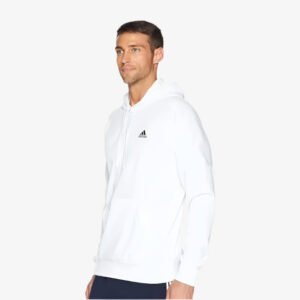 White Adidas Core18 Hooded Sweatshirt