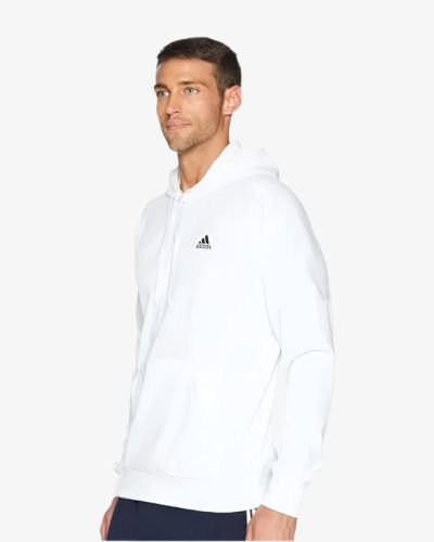 White Adidas Core18 Hooded Sweatshirt