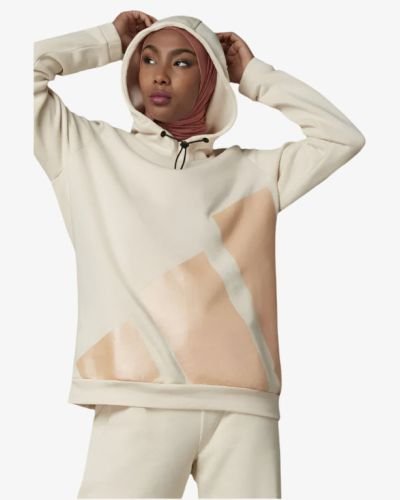 Adidas Women Sportswear Logo Hoodie Black Peach White Asian Sizes