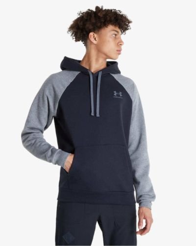 Under Armour Rival Fleece Long Sleeve Mens Grey/Navy Hoodie