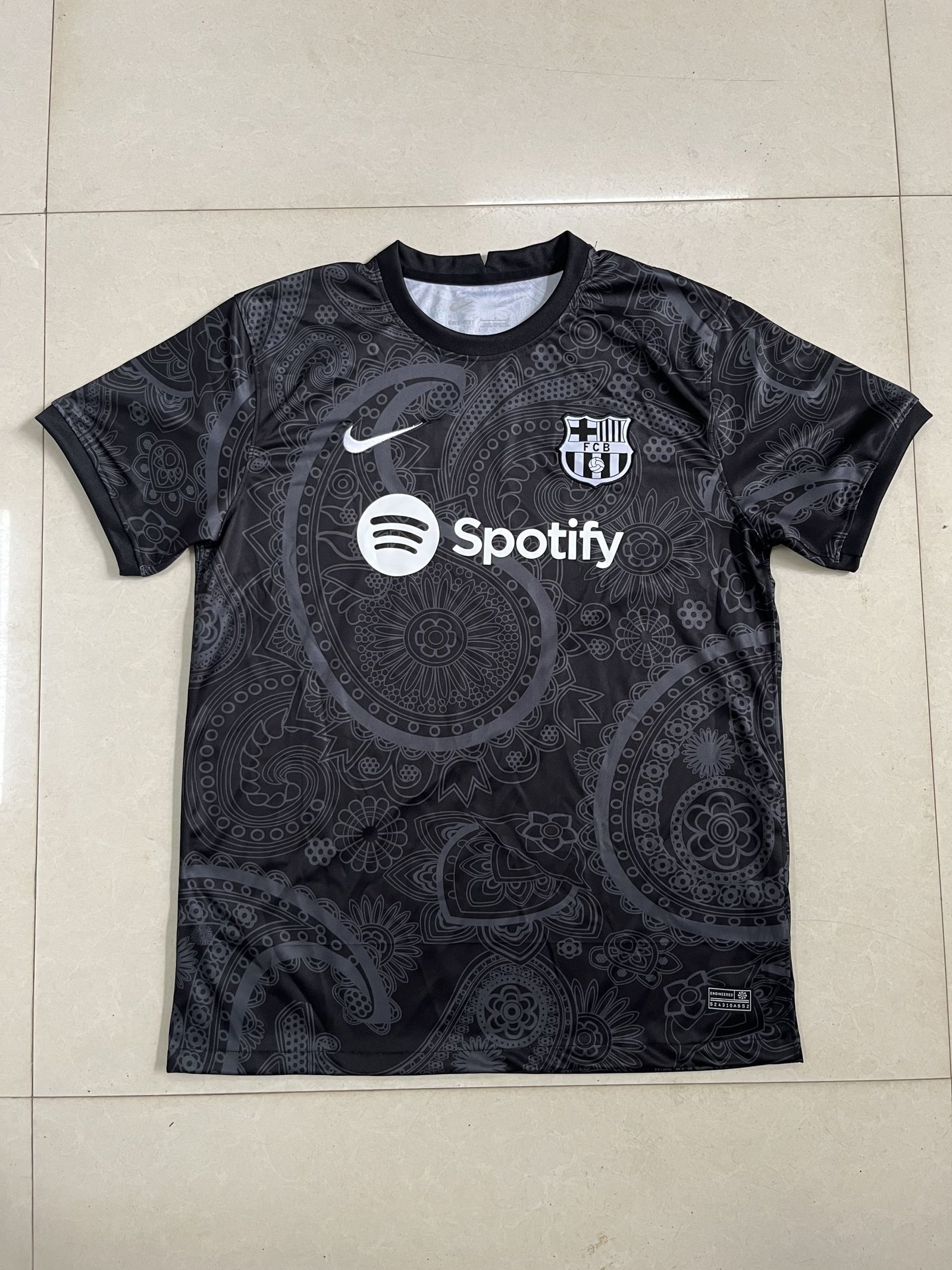 Barcelona Black Paisley Spotify Shirt Barcelona Black Paisley Spotify Shirt