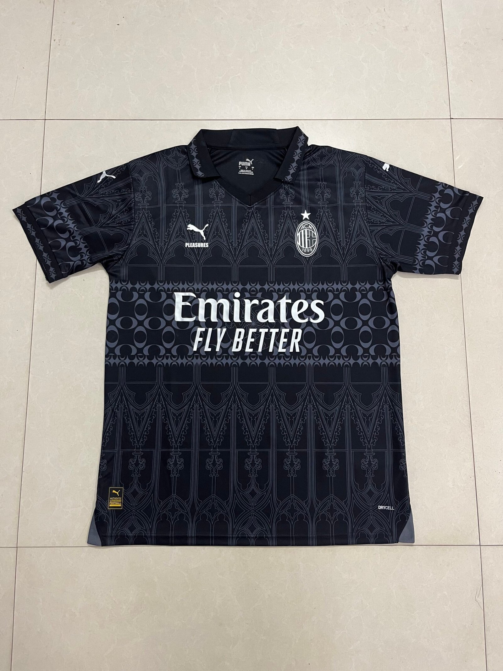 AC Milan PUMA x PLEASURES Black Graphic Jersey AC Milan PUMA x PLEASURES Black Graphic Jersey