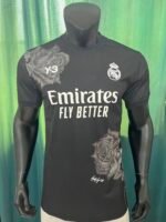 Real Madrid Black Y-3 Rose Graphic Jersey