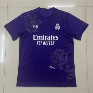 Real Madrid Purple Y-3 Rose Graphic Jersey