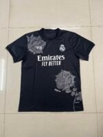 Real Madrid Black Y-3 Rose Graphic Jersey